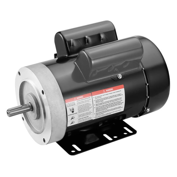 KFFKFF 1.5HP Electric Motor, 3450 RPM, AC 115V/230V, 56C Frame, Single Phase Air Compressor Motor with 5/8" Keyed Shaft, CW/CCW Rotation for Agricultural and General Equipment