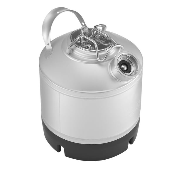 KFFKFF 1.75 Gallon/6.5L Cleaning Keg with D Coupler and Rubber Base, Stainless Steel Beer Line Cleaning Kit for Kegerators