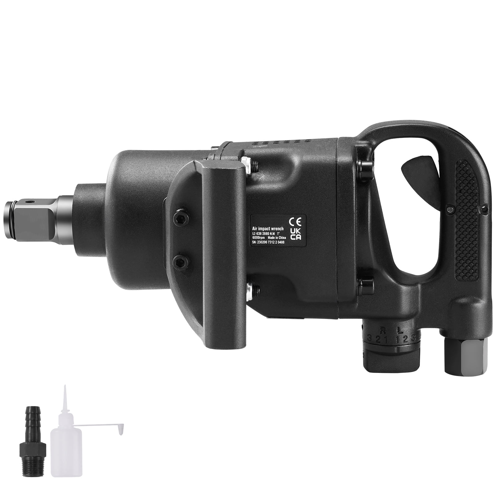 KFFKFF 1" Air Impact Wrench, Achieves 2730 ft-lbs Reverse Torque, Lightweight 1-Inch Pneumatic Tool with Dual Handles for Intensive Repairs & Maintenance