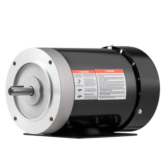KFFKFF 1 HP Electric Motor, 1725RPM Air Compressor Motor, CW/CCW Rotation, 5/8 inch Shaft Diameter, 1.88 inch Shaft Length, 4.1N.m Torque, Three-Phase, TEFC Cooling, 230V/460V, 56C Frame