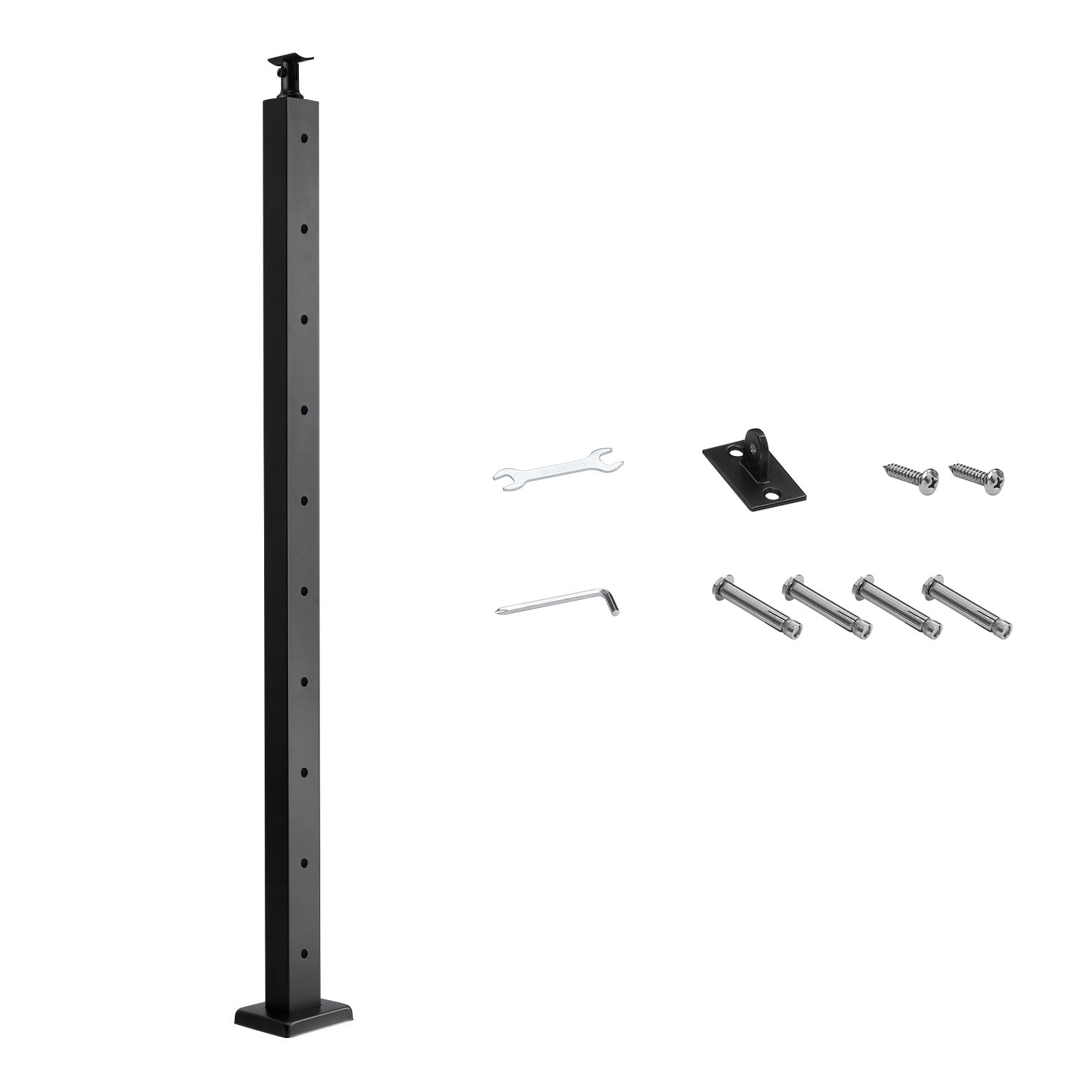 KFFKFF 1-Pack Cable Railing Post, 36x2x2 In Deck Railing Post with Pre ...