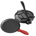 thumbnail image 1 of KFFKFF 10-Inch Cast Iron Tortilla and Roti Maker, Durable Dough Press with Handle and 100 Sheets of Parchment Paper, Ideal for Flour Tortillas and Tawa Preparation, 1 of 9