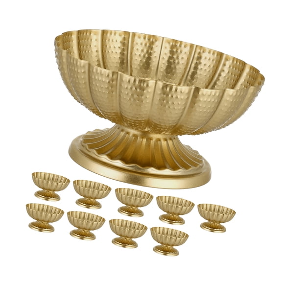 KFFKFF 10 PCS Wedding Flower Vase, 4.7 in Mini Floral Table Centerpieces, Small Decorative Bowl with Easy Setup, Multipurpose Stand for Events, Home Decor, Receptions, Gold