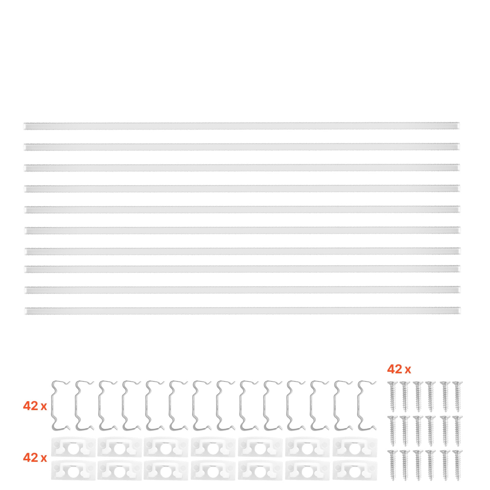 KFFKFF 10-Pack 6.6 ft/2M U-Shaped LED Aluminum Channel with Frosted Cover, End Caps, and Mounting Clips,Aluminum Profile for LED Strip Light Installations,Ideal for Under Cabinet and Counter Lighting