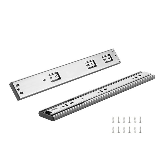 KFFKFF 10 Pairs of 14-Inch Side-Mount Drawer Slides, Heavy-Duty Full-Extension Steel Tracks with Soft-Close Mechanism, Quiet Ball-Bearing Glides for Cabinets and Kitchens, 100 lbs Load Capacity