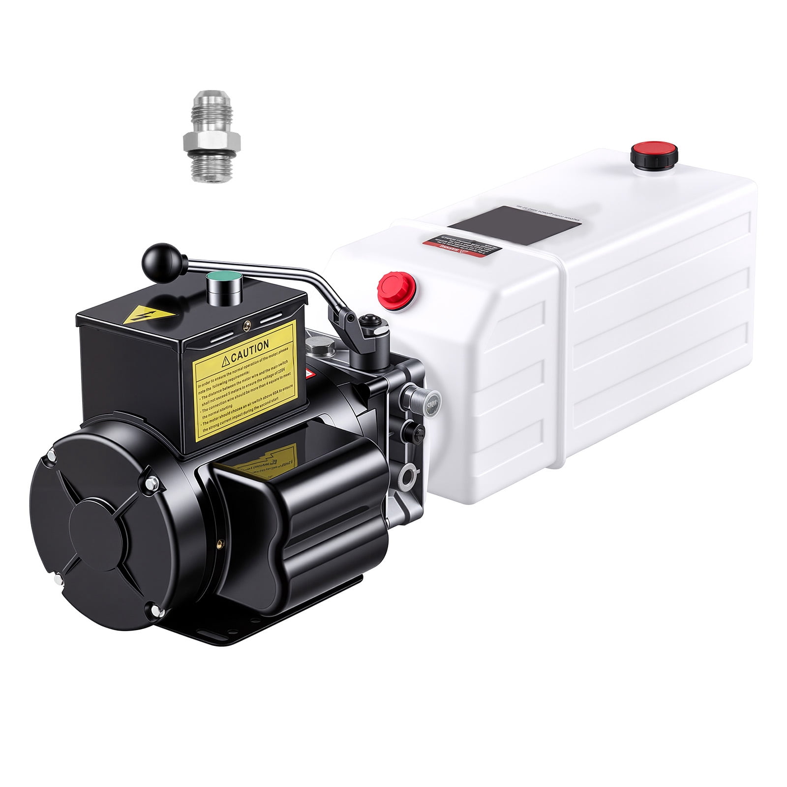 KFFKFF 10 Quart Hydraulic Pump, 2.2KW Motor for Dump Trailer, Single Acting Unit with 3200 PSI Max Pressure, 1.7 GPM Flow Rate, AC220-240V Power Unit for Vertical Installation
