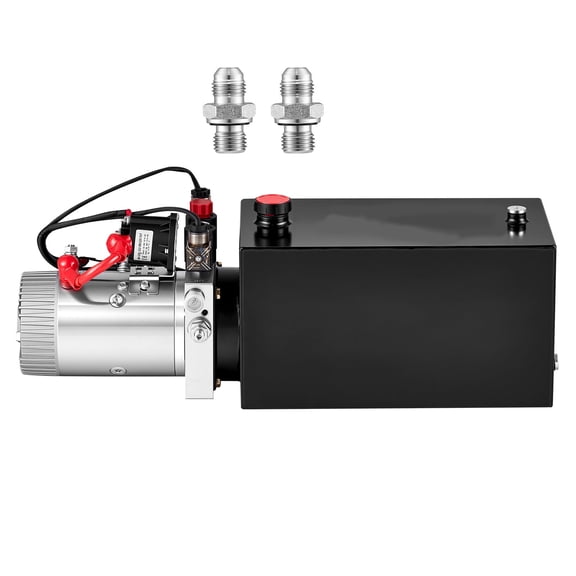 KFFKFF 10 Quart Hydraulic Pump, Double Acting Hydraulic Trailer Pump, 3200 PSI Max Pressure, 0.91 GPM Flow Rate, DC12V 1.6KW Power Unit for Dump Trailer and Vehicle Lifting (Horizontal Setup)