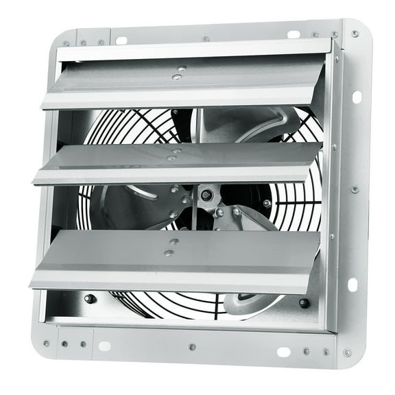 KFFKFF 10'' Shutter Exhaust Fan, High-Speed 820 CFM, Aluminum Wall-Mounted Attic Fan with AC Motor, Ideal for Ventilation and Cooling in Greenhouses, Garages, Sheds, and Workshops
