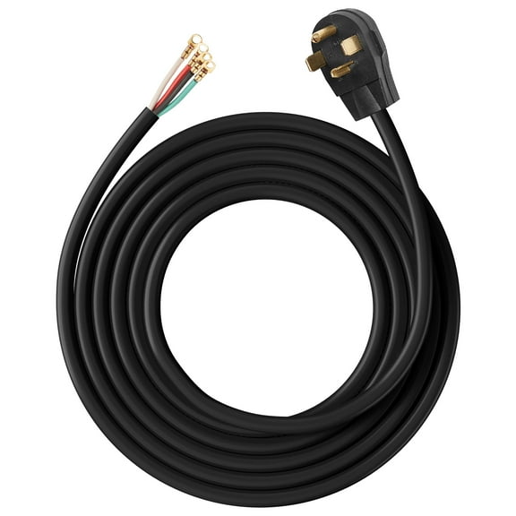 KFFKFF 10 ft Dryer Power Cord, 4-Prong NEMA 14-30P Appliance Cord with Eyelet Connectors, 125V/250V, SDRT 10AWG/4C, 30A, Copper Wire Cable with PVC Tie, Suitable for Indoor & Outdoor Use