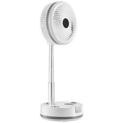 KFFKFF 10-inch Portable Rechargeable Oscillating Fan, Foldable Design with Remote Control, Quiet Desk/Table Pedestal Fan, 9 Adjustable Speeds, 90° Automatic Left/Right Rotation, Suitable for Home