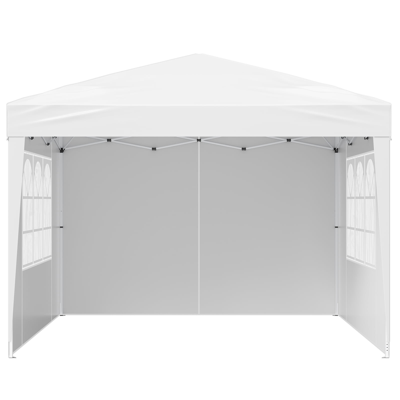 KFFKFF 10 x 10 FT Pop-Up Canopy Tent with Adjustable Height, 3 Sidewalls, and 2 Ventilated Windows, Portable Outdoor Shelter for Events, Patio, Backyard, Parties, and Parking