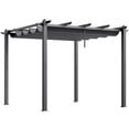 thumbnail image 1 of KFFKFF 10'x10' Aluminum Pergola, Outdoor with Retractable Sun Shade Canopy, Ideal for Patio, Garden, Deck, Backyard - Gray, 1 of 9