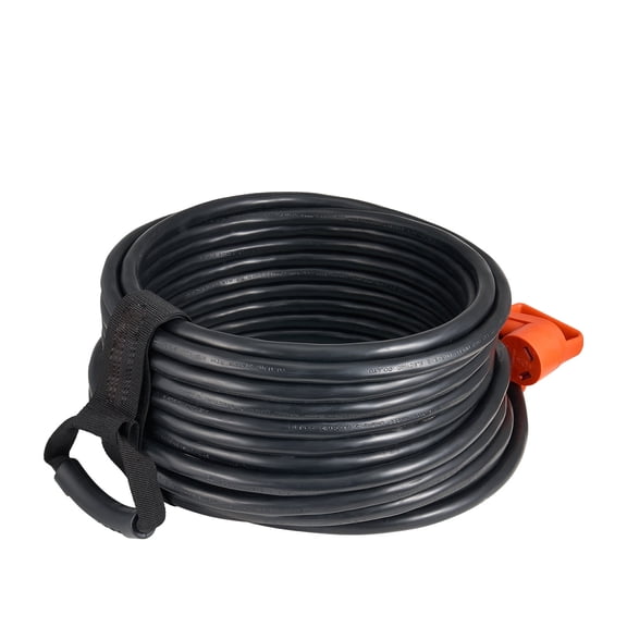KFFKFF 100ft 30 ARV Extension Cord, 2500W Durable STW 10/3 Gauge Wire, NEMA TT-30P Male to NEMA TT-30R Female Plug, with LED Indicator, 15A Adapter, ETL Certified, 125V