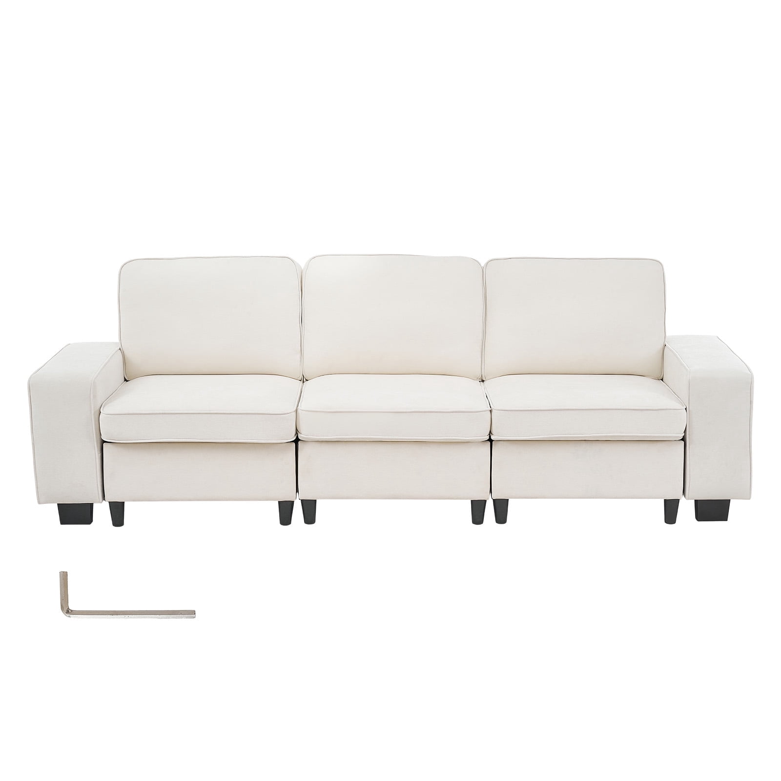 KFFKFF 100-Inch Modular 3-Seater Sofa – Comfortable Couch with