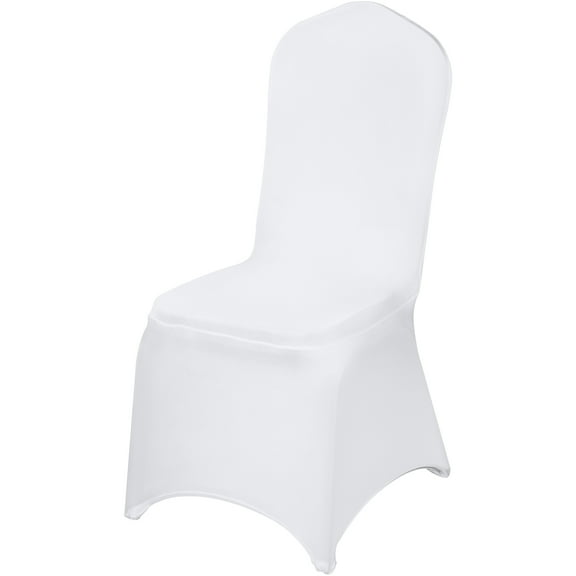 KFFKFF 100 PC Chair Cover Removable Stretch Fabric Washable Protective Cover for Wedding Party Event Banquet Catering White
