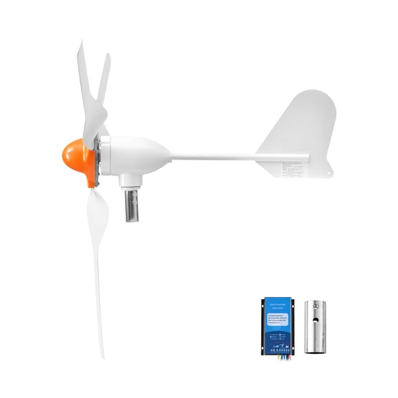 KFFKFF 1000W 12V Wind Turbine Generator, 3-Blade Kit with Hybrid Wind/Solar Controller, Efficient 3-Phase AC Power Generator for RVs, Boats, Homes, and Farms (Tower Pole Not Included)