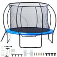 thumbnail image 1 of KFFKFF 10FT Trampoline, 330 lbs Capacity with Safety Net, Inclined Pole, Ladder, Durable Jump Mat & Spring Protection, Outdoor Fun for Children & Adults, 1 of 9