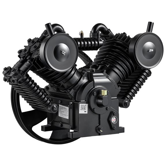 KFFKFF 10HP 30CFM Air Compressor Pump Head, 4-Cylinder Oil-Lubricated Dual Stage Replacement, Cast Iron Construction with 175PSI Max Pressure for Woodworking and Auto Repair