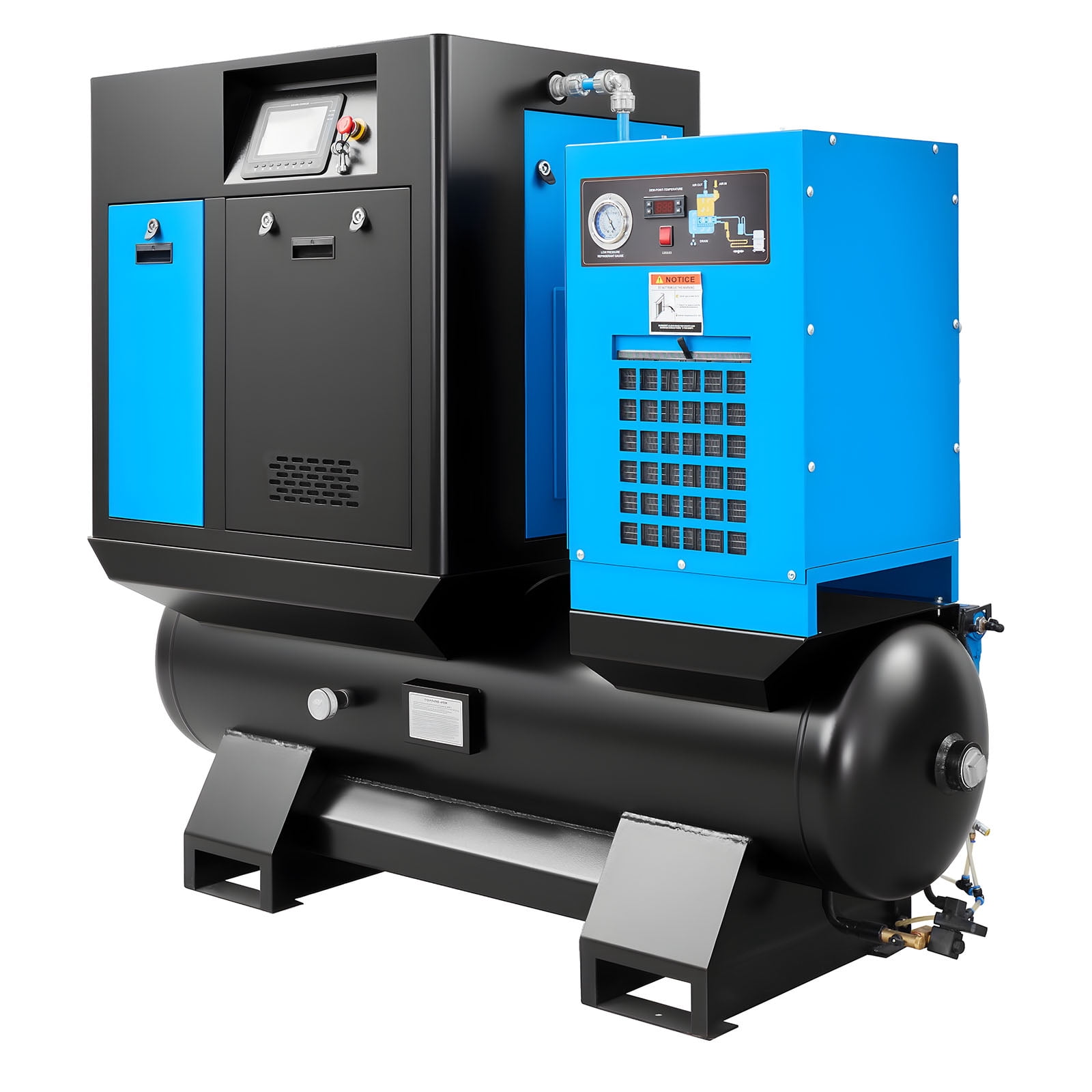 Compressor Output KFFKFF 10HP Rotary Screw Air Compressor with 80-Gallon Tank ...