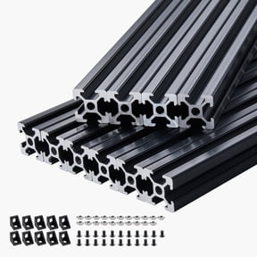 KFFKFF 10PCS 78.7in (2000mm) T Slot 2020 Aluminum Extrusion Profile, European Standard Anodized Linear Rail, Durable Aluminum Rail for 3D Printer, CNC Machine Projects, Laser Engraving, Black