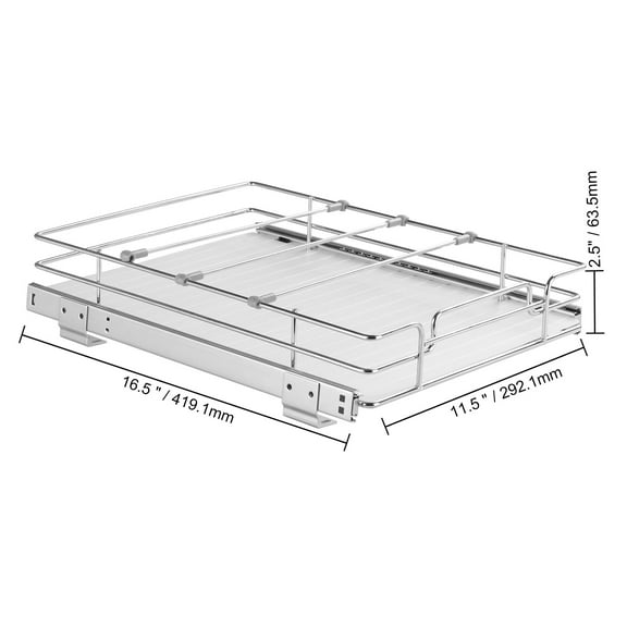 KFFKFF 11.5 x 16.5 inch Wire Drawer Basket Pull Out Cabinet Under Sink Organizer