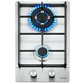 thumbnail image 1 of KFFKFF 12" Gas Cooktop Stove Top 12250BTU 2 Burners Built-in Stainless Steel Stove Top LPG/NG Convertible Dual Fuel Natural Gas Hob with Thermocouple Protection, 1 of 9