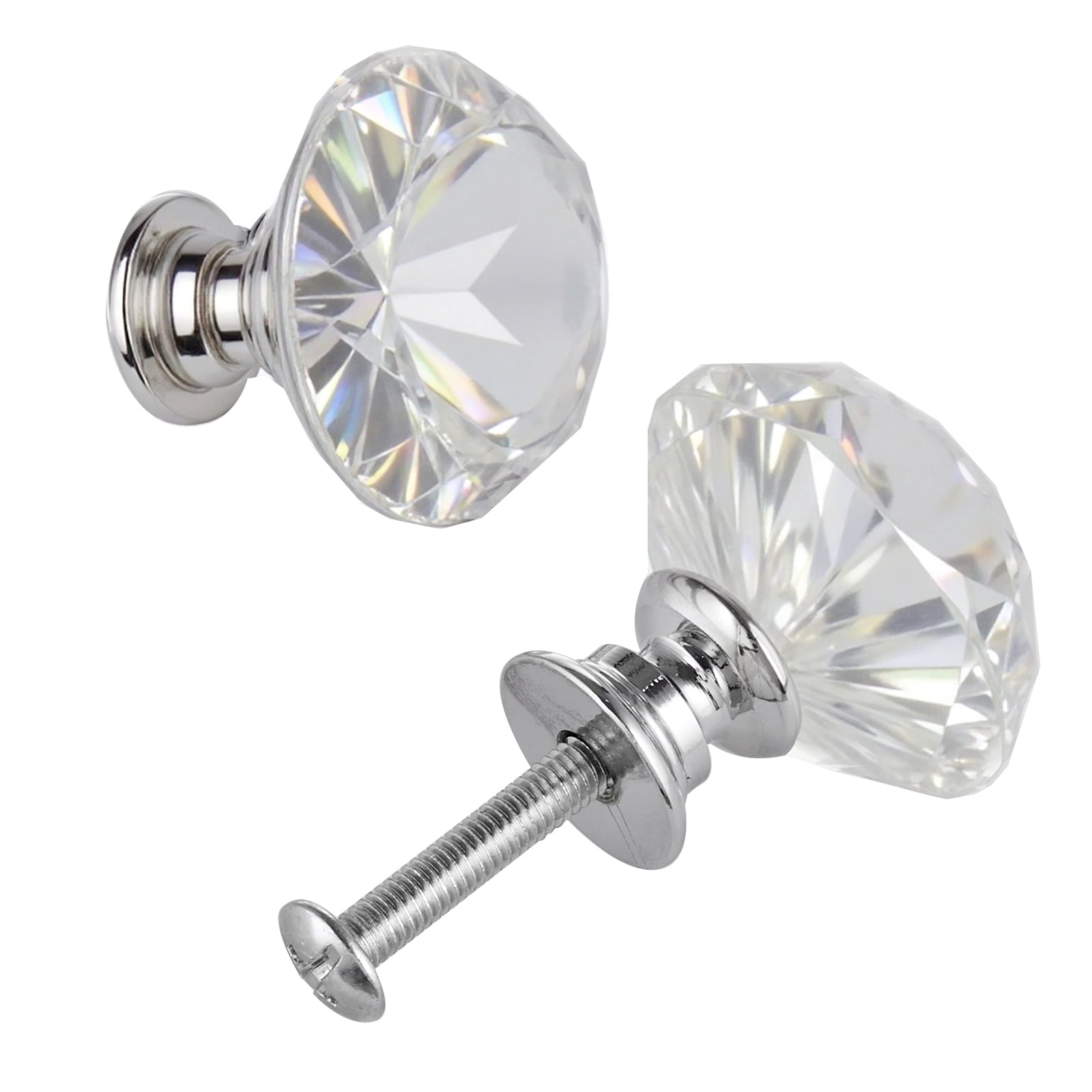KFFKFF 12 Pack Cabinet Knobs, 1.22 Inch Acrylic & Zinc Alloy Drawer ...