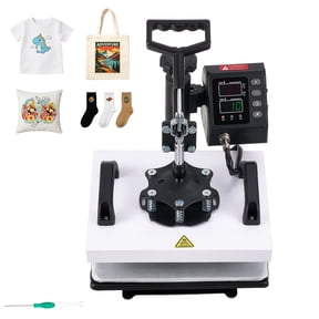 KFFKFF 12 x 10 in Heat Press Machine, Swing Away Design with Fast and Even Heating, Digital Time and Temperature Control, Ideal for T-Shirts, Tote Bags, Pillowcases, and Socks