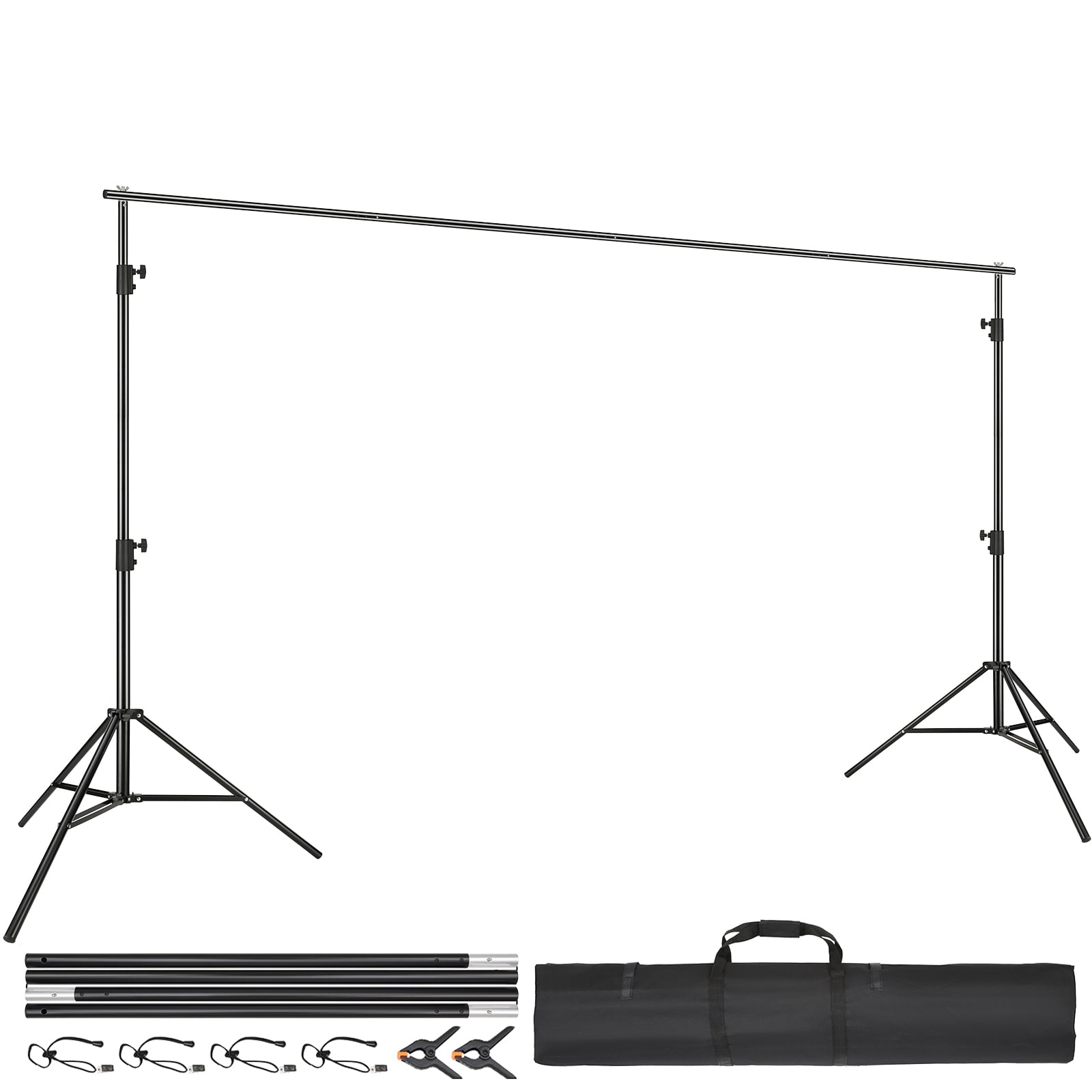 KFFKFF 12 x 10 ft Robust Backdrop Frame, Elevating Photography Backdrop Holder, Backdrop Support Kit with 6 Fasteners and A Transport Bag, for Social Gathering, Nuptials, Exhibition, Picture