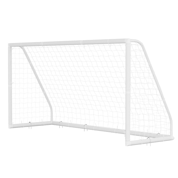 KFFKFF 12 x 6 FT PVC Soccer Goal with PE Net, Portable & Weather-Resistant, Includes Target, Ground Stakes, and Cones for Outdoor Practice and Training for Kids and Adults
