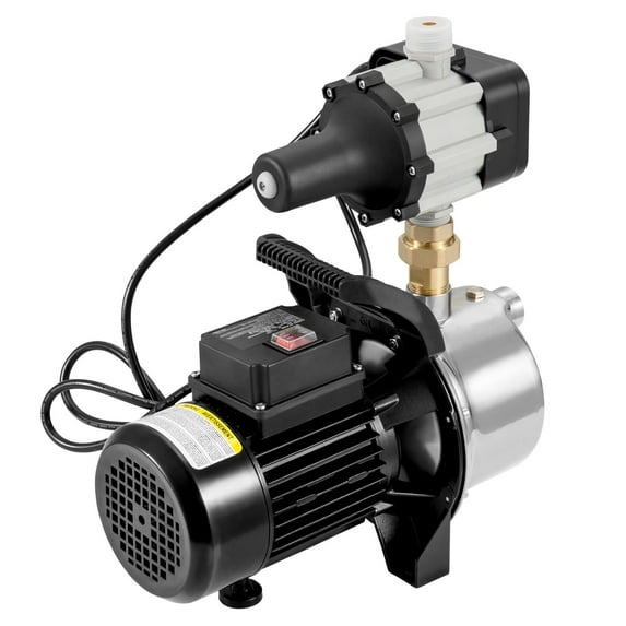 KFFKFF 1 HP Water Pump, 1200GPH 164ft Shallow Well Pump Portable Jet Pump w/ Auto Controller