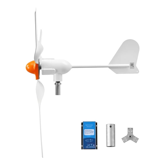 KFFKFF 1200W 24V Wind Turbine Generator, 3-Blade Kit with Hybrid Controller, Efficient 3-Phase AC Power Solution for RVs, Boats, Homes, and Farms (Tower Pole Excluded)