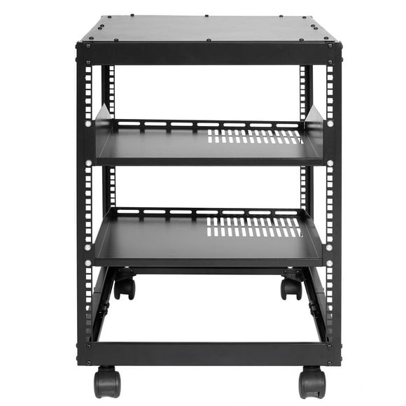 KFFKFF 12U 4 Post Open Frame Server Rack Network Enclosure 15''-40'' Adjustable