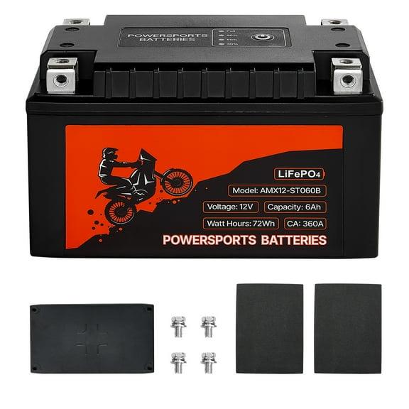 KFFKFF 12V 6Ah LiFePO4 Lithium Battery, Pre-Charged Powersports Battery, Maintenance-Free and Reliable Performance, Suitable for ATV, Motorcycle, Jet Skis, Scooters, UTVs, and More
