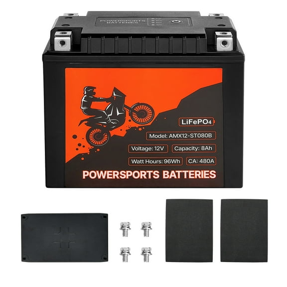 KFFKFF 12V 8Ah Lithium Iron Phosphate Battery, Pre-Charged Powersports Battery, Maintenance-Free and Reliable Performance, Suitable for ATVs, Motorcycles, Jet Skis, Scooters, UTVs, and More