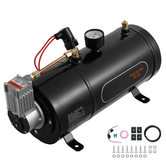 KFFKFF 12V Air Compressor with 0.8 Gallon/3L Tank, 120 PSI Onboard System for Train Horns, Tire Inflation, and Air Mattresses