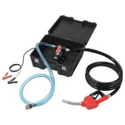 KFFKFF 12V DC Fuel Transfer Pump, 10 GPM 1/4 HP, Portable Electric Diesel Pump with Auto Shut-Off Nozzle, High Flow, Extended Inlet & Outlet Hose for Diesel, Kerosene, and Transformer Fuel