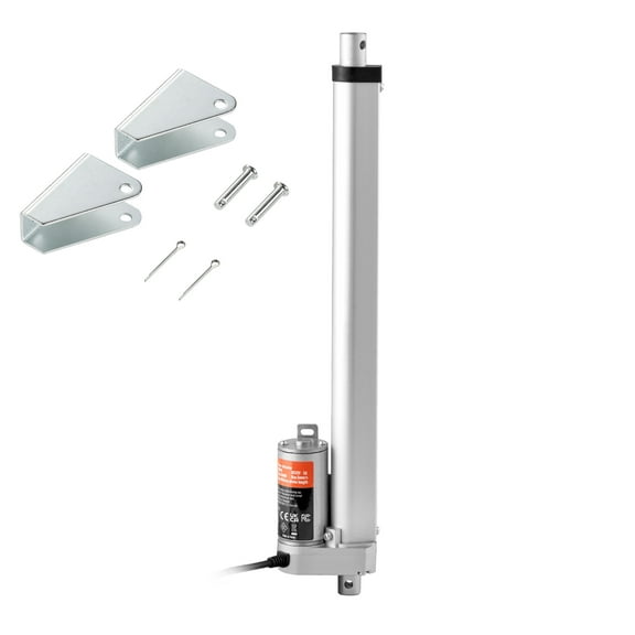 KFFKFF 12V Linear Actuator, 12-Inch Stroke, 330lbs/1500N Load Capacity, 0.19"/s Speed, Includes Mounting Bracket and IP54 Protection