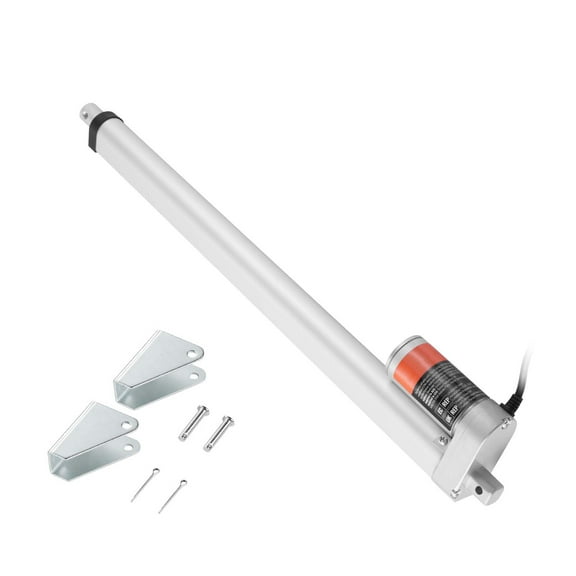 KFFKFF 12V Linear Actuator, 18-Inch Stroke, 330lbs/1500N Load Capacity, 0.19"/s Speed, Includes Mounting Bracket and IP54 Rating