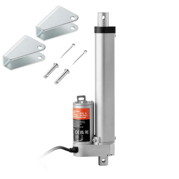 KFFKFF 12V Linear Actuator, 6-Inch Stroke, 0.55"/s Speed, 220lbs/1000N Load Capacity, Includes Mounting Bracket and IP54 Rating