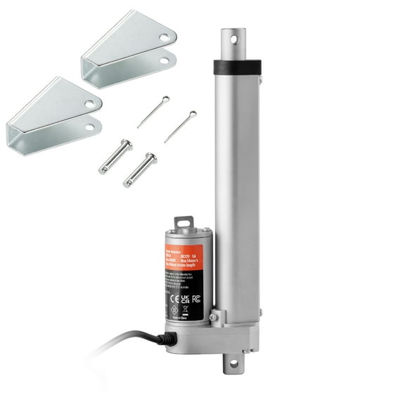 KFFKFF 12V Linear Actuator - 6-Inch Stroke, 330lbs Load Capacity, Includes Mounting Bracket and IP54 Rating