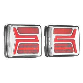 KFFKFF 12V Magnetic LED Trailer Tail Lights Kit, 2PCS Square Waterproof Tow Lights with Stop, Brake, Turn, and License Lamp, Includes Wiring Harness for Boat, Truck, Camper, RV, and Snowmobile