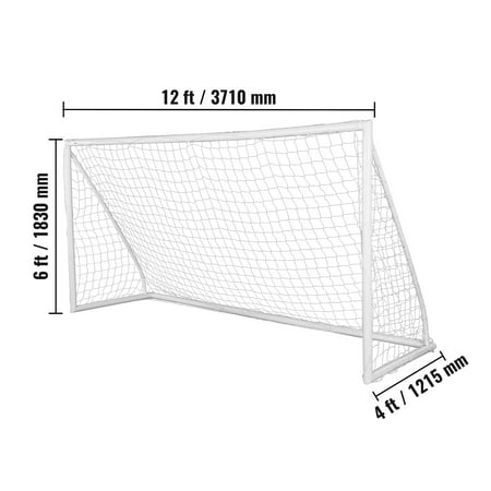 KFFKFF 12x6 ft Portable Soccer Goal Net Adult Kids Outdoor Soccer Training Frame Soccer Net Carry Bag Backyard Training