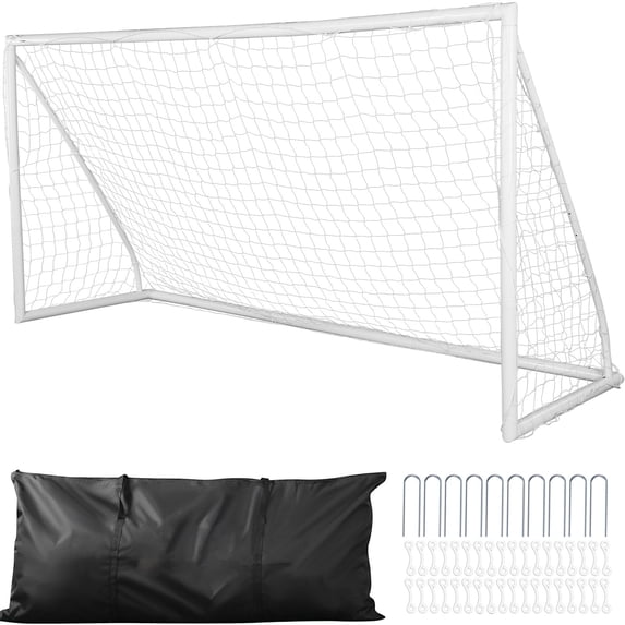 KFFKFF 12x6 ft Portable Soccer Goal Net Adult Kids Outdoor Soccer Training Frame Soccer Net Carry Bag Backyard Training