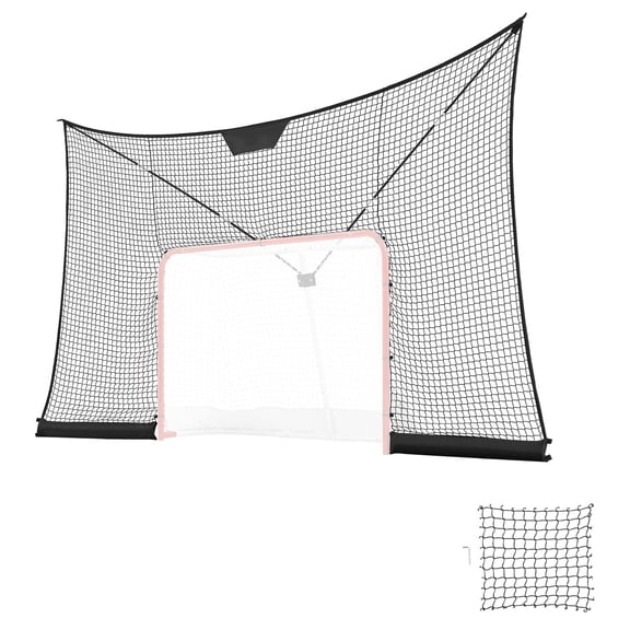 KFFKFF 12x7 ft Hockey Goal Backstop Net, Durable and Lightweight Training Equipment with Extended Coverage, Easy to Assemble and Portable,Suitable for Backyard Practice for Youth and Adults(NET ONLY)