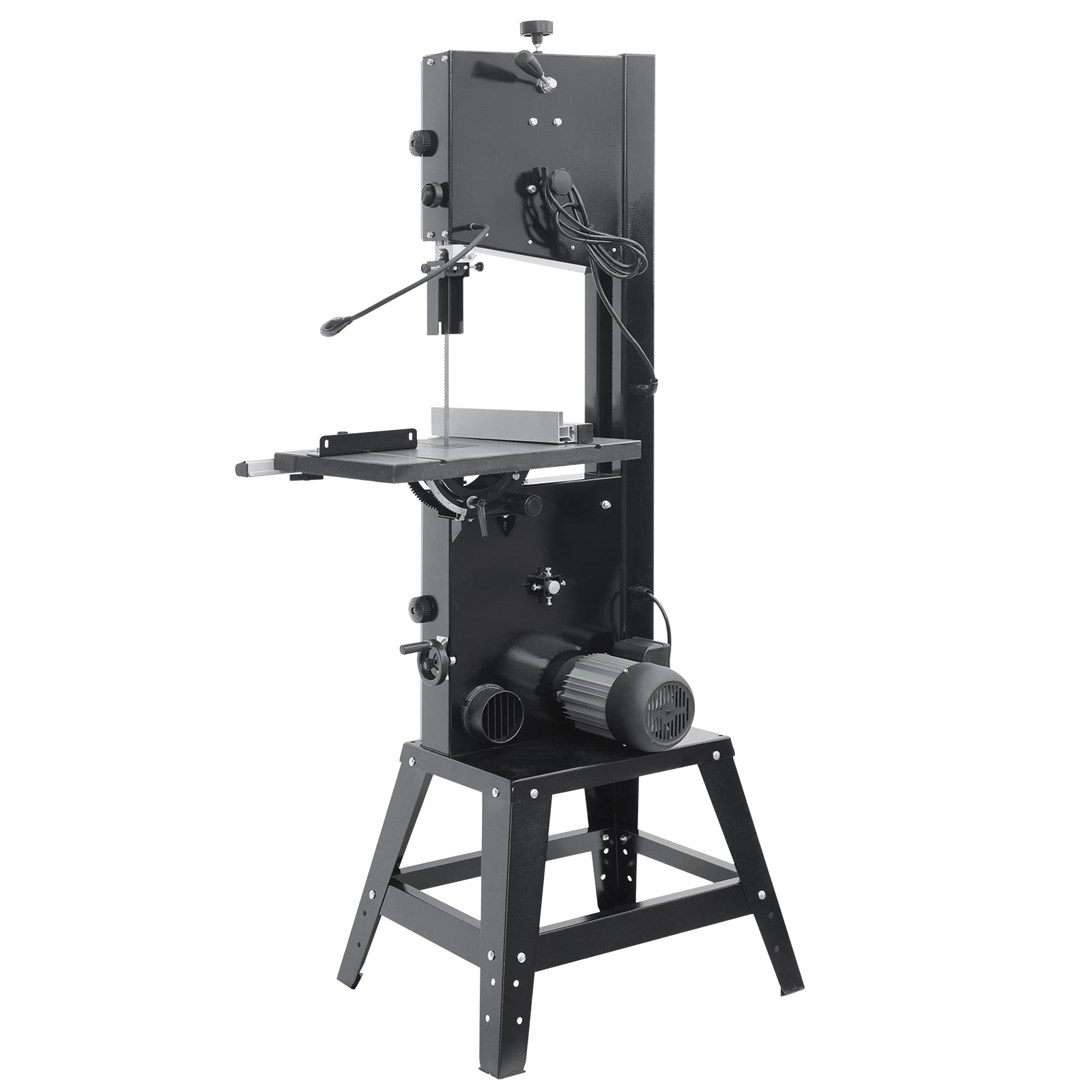 KFFKFF 13.39-Inch Band Saw with Stand, Adjustable Speed 440-846 RPM, 1100W 1-1/2HP Motor, 110V, Integrated Work Light, and Miter Gauge for Cutting Wood, Metal, Aluminum, and Copper
