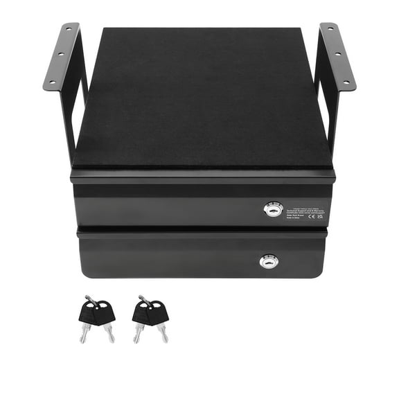 KFFKFF 13" Broad Beneath Desk Compartment, Pull-out Attachment Under Table, Concealed Dual Layer Desktop Organizer, Smooth-rolling Slides, Secure Undermount Stationery Holder for Adjustable Work Desk