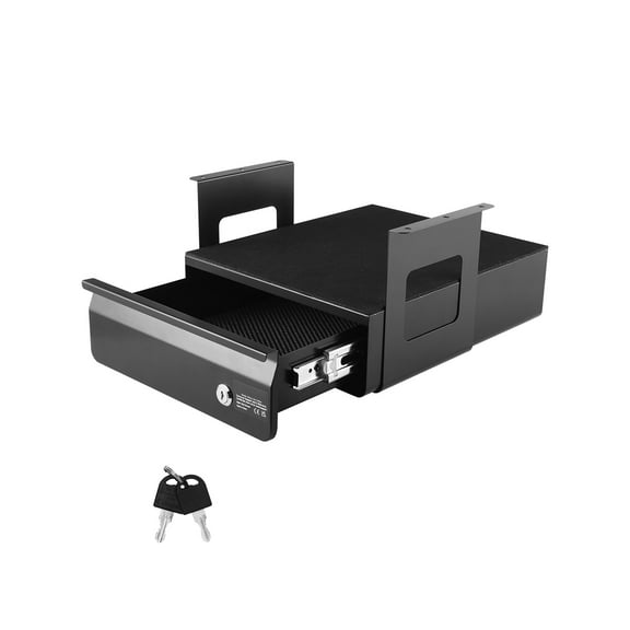 KFFKFF 13" Broad Beneath Desk Compartment, Pull-out Attachment Under Table, Concealed Worktop Storage Arranger, Ball-bearing Gliders, Secure Undermount Stationery Compartment