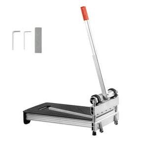 KFFKFF 13-Inch Vinyl Floor Cutter, 16mm Thick Laminate Cutter with Adjustable Angle Settings (15°/30°/45°), Portable Design with Wheels and Telescoping Handle, Suitable for Engineered Wood