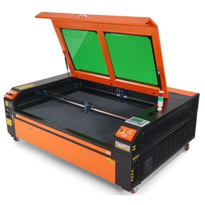 KFFKFF 130W CO2 Laser Etcher, Dimensions 35 x 55 inches, Speed 19.7 IPS, Equipped with Dual Direction Air Support, Synchronizes with LightBurn, CorelDRAW, AutoCAD, Supports Windows, Mac OS, Linux